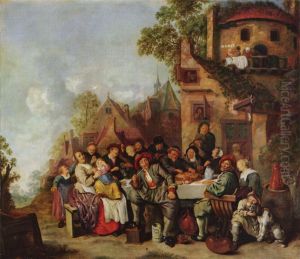 Die Schenke >>Zum Halbmond<< by Jan Miense Molenaer