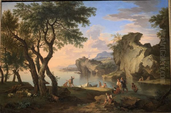 Mounth of River with Fishermen - view 1