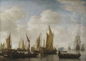 A Prince's Yacht (Statenjacht) and other Vessels by Simon De Vlieger