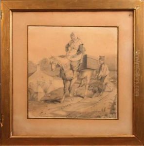 La Cantiniere Sur Son Cheval by Jules Clement Chaplain