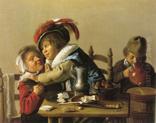 Three Children at a Table - view 1