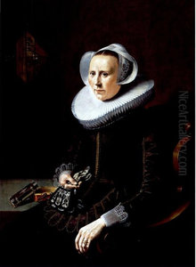 Portrait of a Woman with Embroidered Gloves Portrait of a Woman with Embroidered Gloves