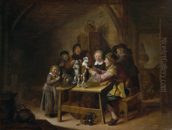 Peasants Teaching a Cat and Dog to Dance - view 1