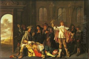 Theatre Scene from "Lucelle", a play by Bredero