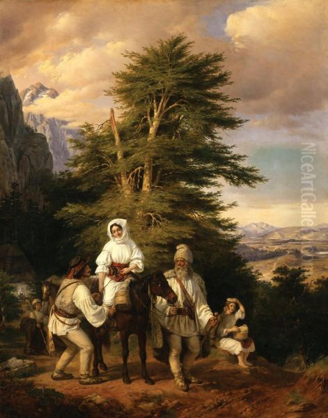 Romanian Family Heading for the Fair - view 1