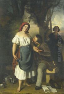 A Suitor Surprised by Alajos Gyorgyi Giergl