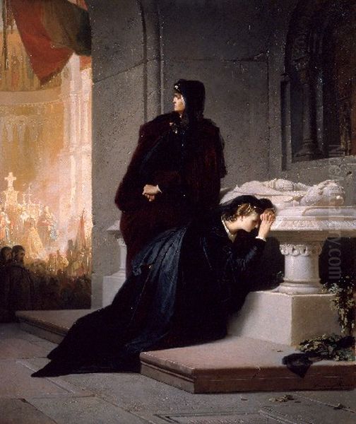 Queens Elisabeth and Mary at the Tomb of King Lajos the Great in 1385 - view 1
