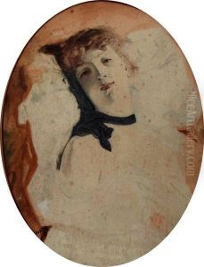 Portrait De Femme Au Ruban by Charles Josua Chaplin