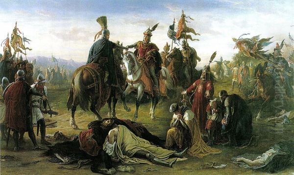 The Meeting of King Ladislas IV and Rudolph of Habsburg on the Battlefield of Marchfeld - view 1