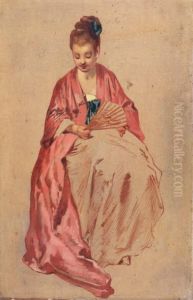 Jeune Femme A L'eventail by Charles Josua Chaplin