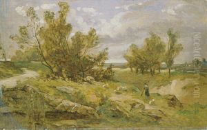 Autumn Landscape by Bertalan Szekely