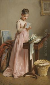 Fille A La Lecture by Charles Josua Chaplin