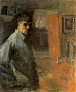 Self-portrait by Simon Hollosy