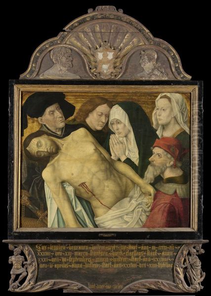 Middenpaneel van een memoriedrieluik (voorheen genoemd de Gertz memorietafel) met de bewening - view 1