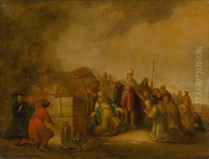 Eliasova obet bohovi Baalovi na hore Karmel by Jacob Willemsz de Wet