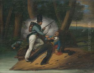 Bojovy vyjav (podla obrazu Smrt generala Valhuberta pocas bitky pri Slavkove) by Johann Peter Krafft