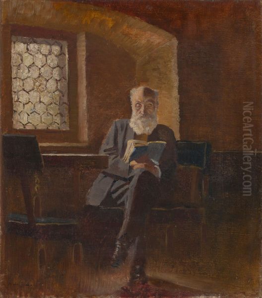 Citajuci. Umelcov otec, baron Eduard Mednyanszky. - view 1