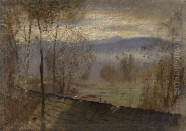 Podvecerna krajina s riekou - view 1