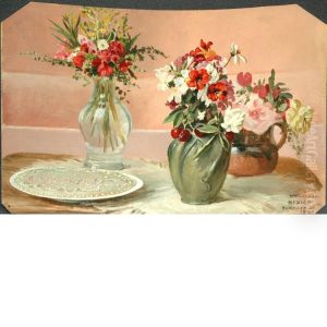 Three Vases Of Flowers by Conrad Wise Chapman