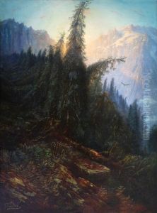 Mountain landscape by Gustave Dore