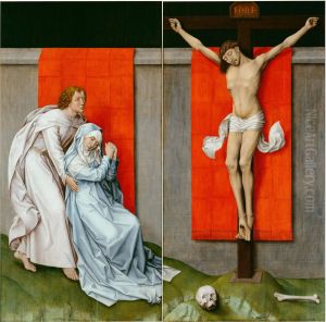 Christ on the cross with Mary and Saint John the Evangelist