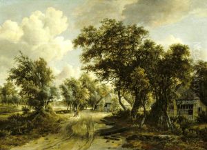 Cottage beside a Track through a Wood by Meindert Hobbema