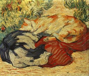 Cats on a Red Cloth (Katzen auf rotem Tuch) by Franz Marc