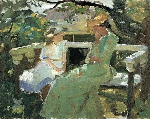 On the garden bench - view 1