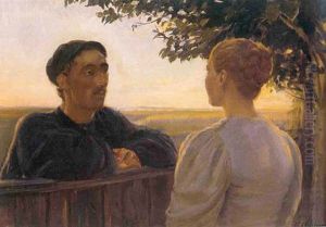 Evening encounter at the garden fence