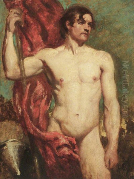 Academic Study of a Male Nude as a Standard Bearer - view 1