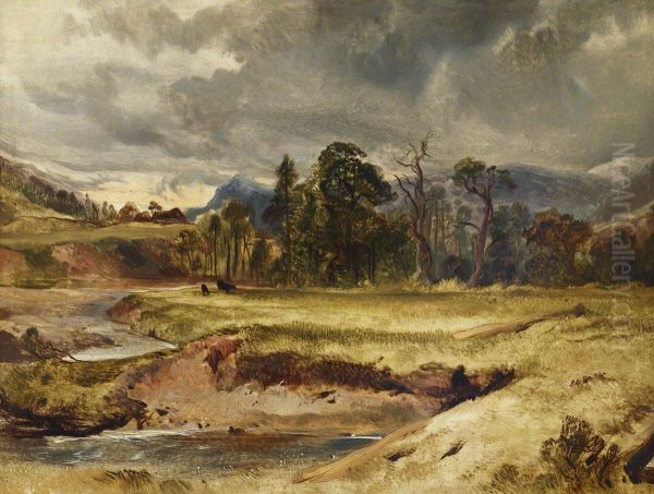 Scottish River Scene with Cattle in a Meadow - view 1