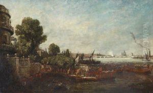 the Opening of Waterloo Bridge, 1817 by John Constable