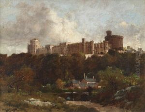 View of Windsor Castle from the North-east by Louis Tauzin