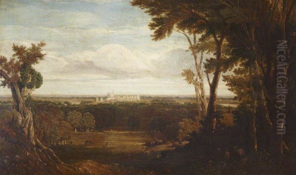 Windsor Castle from the Road to Virginia Water - view 1