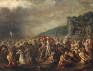 Triumph of Neptune and Amphitrite with Distant Figures feasting in a Cave by Frans Francken the Younger