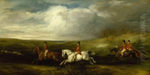 'Full Cry' (The Four Sons of Baron Nathan Mayer de Rothschild following Hounds) thumbnail