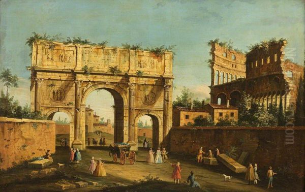 The Colosseum and Arch of Constantine, Rome - view 1