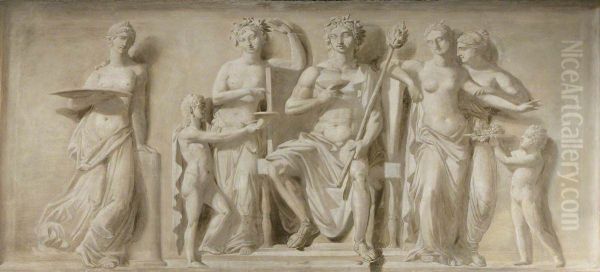 Bacchus enthroned served by Boys with Attendant Bacchantes - view 1