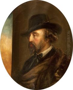 Marmion Edward Ferrers (1813-1884), in three quarters profile to the left, in a hat