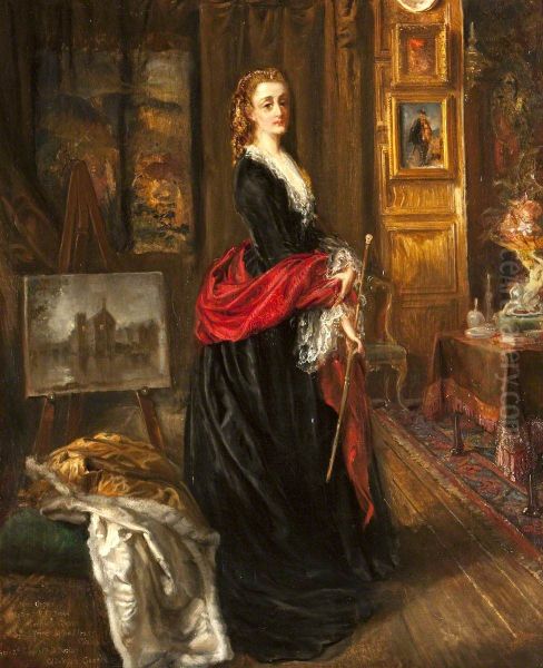 Self Portrait in the Painting Room at Baddesley Clinton - view 1
