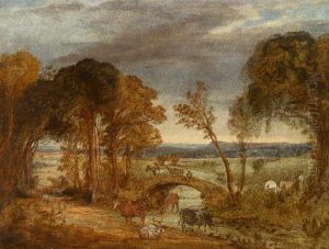 River Landscape with Bridge, Figures and Cattle River Landscape with Bridge, Figures and Cattle