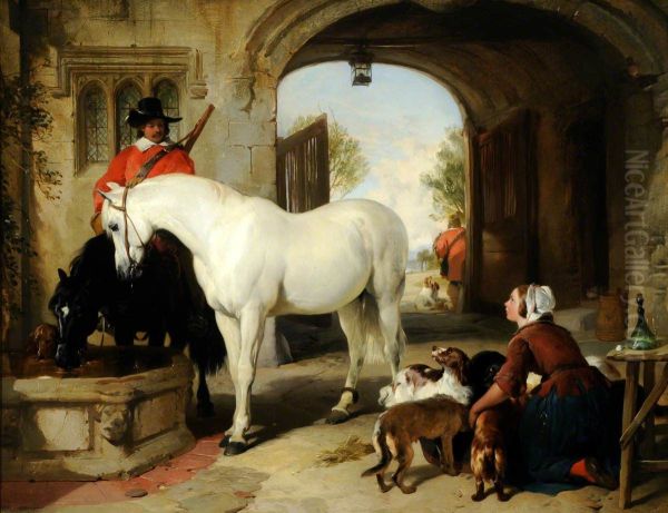 Horses Watering - view 1