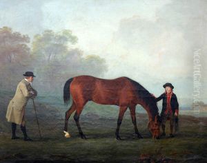 'Furiband', with his Owner, Sir Henry 'Harry' Harpur, 6th Bt (1739-1789) and a Groom 'Furiband', with his Owner, Sir Henry 'Harry' Harpur, 6th Bt (1739-1789) and a Groom