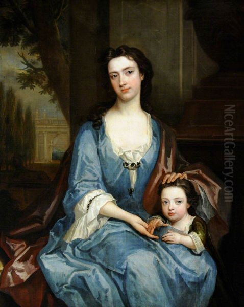The Hon. Catherine Crewe, Lady, Harpur (1682-1745) with a Young Child, probably her Eldest Son, later Sir Henry Harpur, 5th Bt (1708-1748) - view 1
