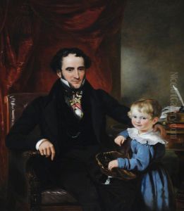 Sir George Crewe, 8th Bt (1795 - 1844) and his Son, later Sir John Harpur Crewe, 9th Bt (1824-1886) by Ramsay Richard Reinagle