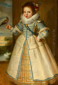 A Young Girl holding a Chaffinch A Young Girl holding a Chaffinch