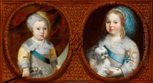 The Dauphin (later King Louis XIV, King of France (1638-1715) and Philippe, duc D'Anjou (later Philippe, duc d'Orleans (1640-1701) as children by Claude Deruet