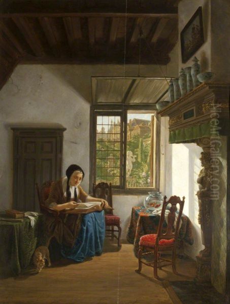 Cottage Interior with Woman reading, possibly, a Bible (Housekeeper's Room) - view 1