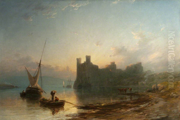 Caernarvon Castle at Sunset - view 1