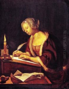 Young Woman Writing a Letter by Frans van Mieris